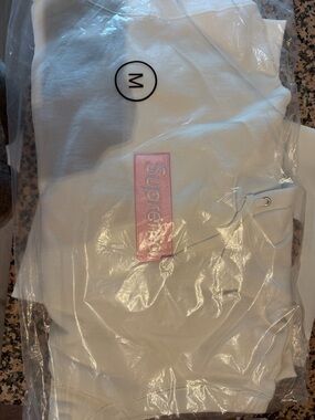 Supreme White Hoodie with Pink Box Logo